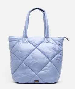 Frances Valentine HANDBAGS North South Tote Quilted Nylon Light Blue