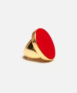 KJL Enamel Palette Ring Red JEWELRY