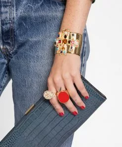 KJL Enamel Palette Ring Red JEWELRY