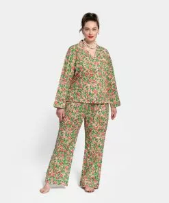 Frances Valentine APPAREL Teddy Pajama Pant Primrose Pink Green