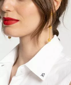 Frances Valentine Lizzie Pointed Collar Shell Cotton White