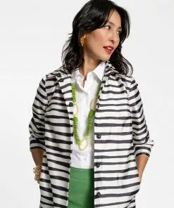 Frances Valentine Balmacaan Painterly Stripe