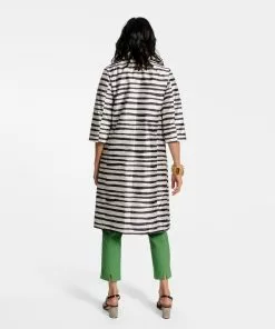 Frances Valentine Balmacaan Painterly Stripe