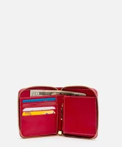 Frances Valentine Roosevelt Small Zip Wallet Pink Red Accessories