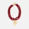 KJL Red Bead Cross Necklace Top Rated