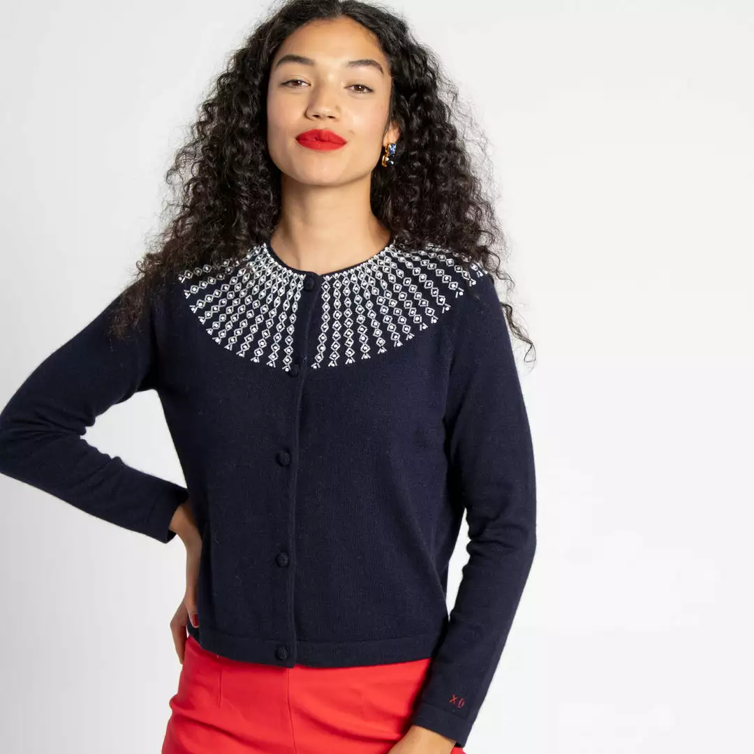 Frances Valentine RBG Beaded Cardigan Navy APPAREL 4 Frances Valentine RBG Beaded Cardigan Navy APPAREL