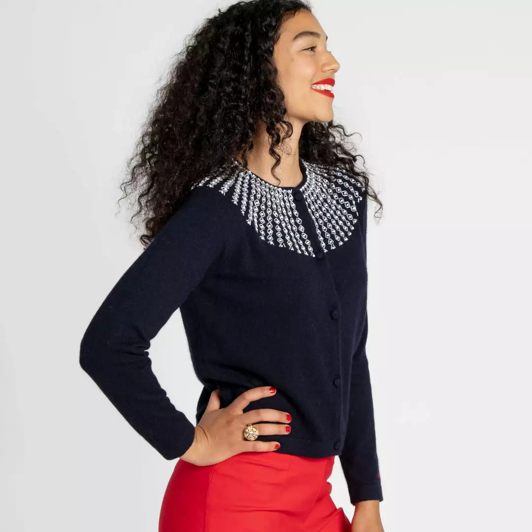 Frances Valentine RBG Beaded Cardigan Navy APPAREL 5 Frances Valentine RBG Beaded Cardigan Navy APPAREL