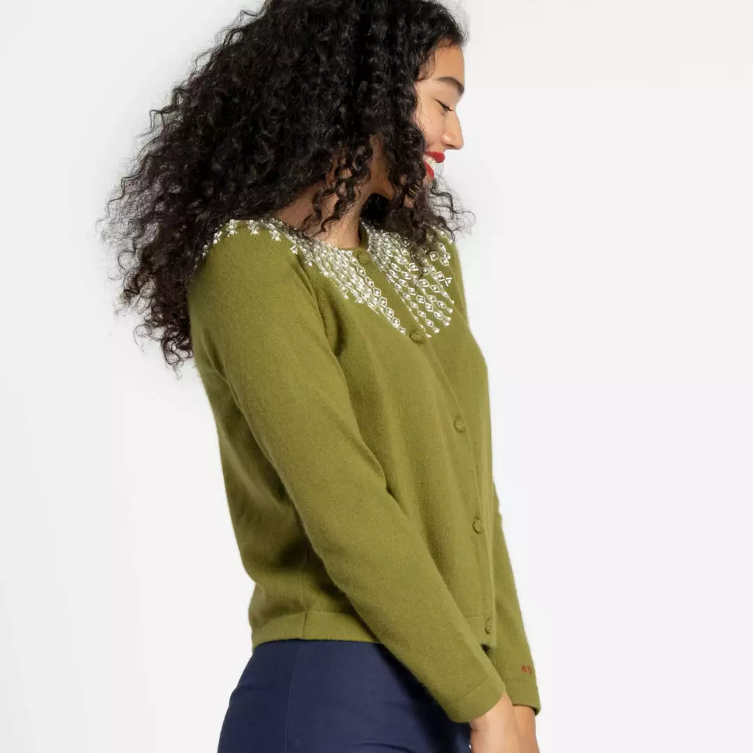 Frances Valentine RBG Beaded Cardigan Green 4 Frances Valentine RBG Beaded Cardigan Green