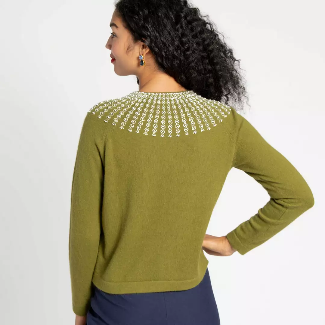 Frances Valentine RBG Beaded Cardigan Green 6 Frances Valentine RBG Beaded Cardigan Green