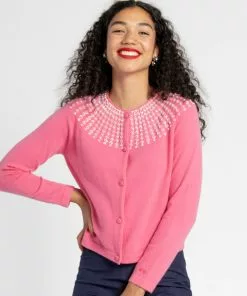 Frances Valentine Sales 57 Frances Valentine RBG Beaded Cardigan Pink Wedding Guest