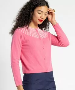 Frances Valentine RBG Beaded Cardigan Pink Wedding Guest