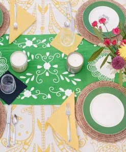 Frances Valentine Home Goods Peacock Table Runner Green Oyster 5 Frances Valentine Home Goods Peacock Table Runner Green Oyster