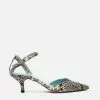 Frances Valentine Alice Snake Pointed Toe Heel Natural
