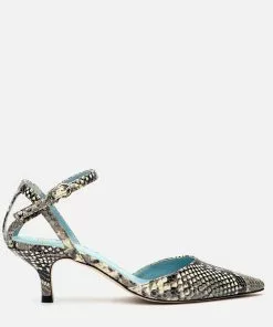 Frances Valentine Alice Snake Pointed Toe Heel Natural