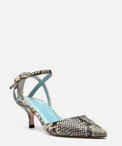 Frances Valentine Alice Snake Pointed Toe Heel Natural