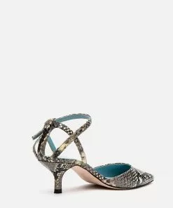 Frances Valentine Alice Snake Pointed Toe Heel Natural