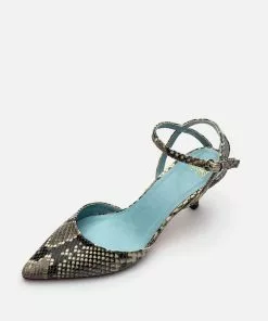 Frances Valentine Alice Snake Pointed Toe Heel Natural