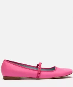 Frances Valentine Shoes Jude Mary Jane Leather Flat Pink