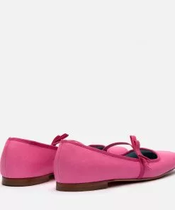 Frances Valentine Shoes Jude Mary Jane Leather Flat Pink