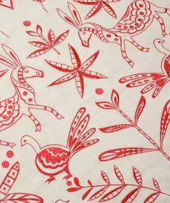 Frances Valentine Embroidered Tablecloth Veracruz Red Home Goods