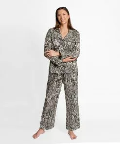 Frances Valentine APPAREL Teddy Pajama Top Baby Hearts Black Oyster