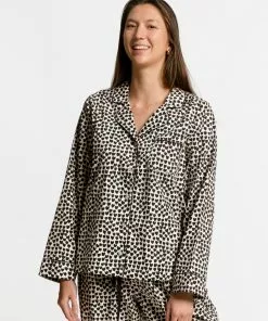 Frances Valentine APPAREL Teddy Pajama Top Baby Hearts Black Oyster