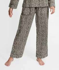 Frances Valentine Teddy Pajama Pant Baby Hearts Cotton Black Oyster
