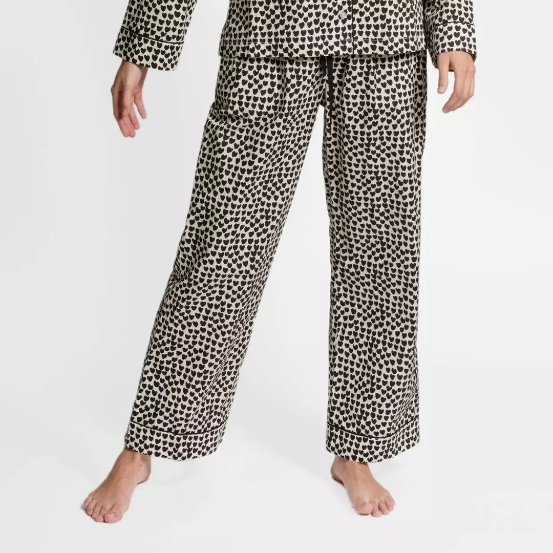 Frances Valentine Teddy Pajama Pant Baby Hearts Cotton Black Oyster 3 Frances Valentine Teddy Pajama Pant Baby Hearts Cotton Black Oyster