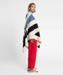 Frances Valentine Classic Colorblock Wrap Blue Maze APPAREL