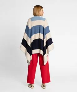 Frances Valentine Classic Colorblock Wrap Blue Maze APPAREL