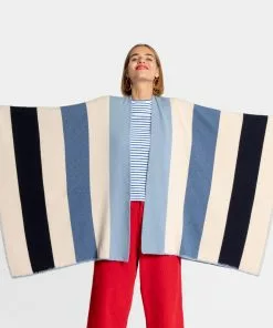 Frances Valentine Classic Colorblock Wrap Blue Maze APPAREL
