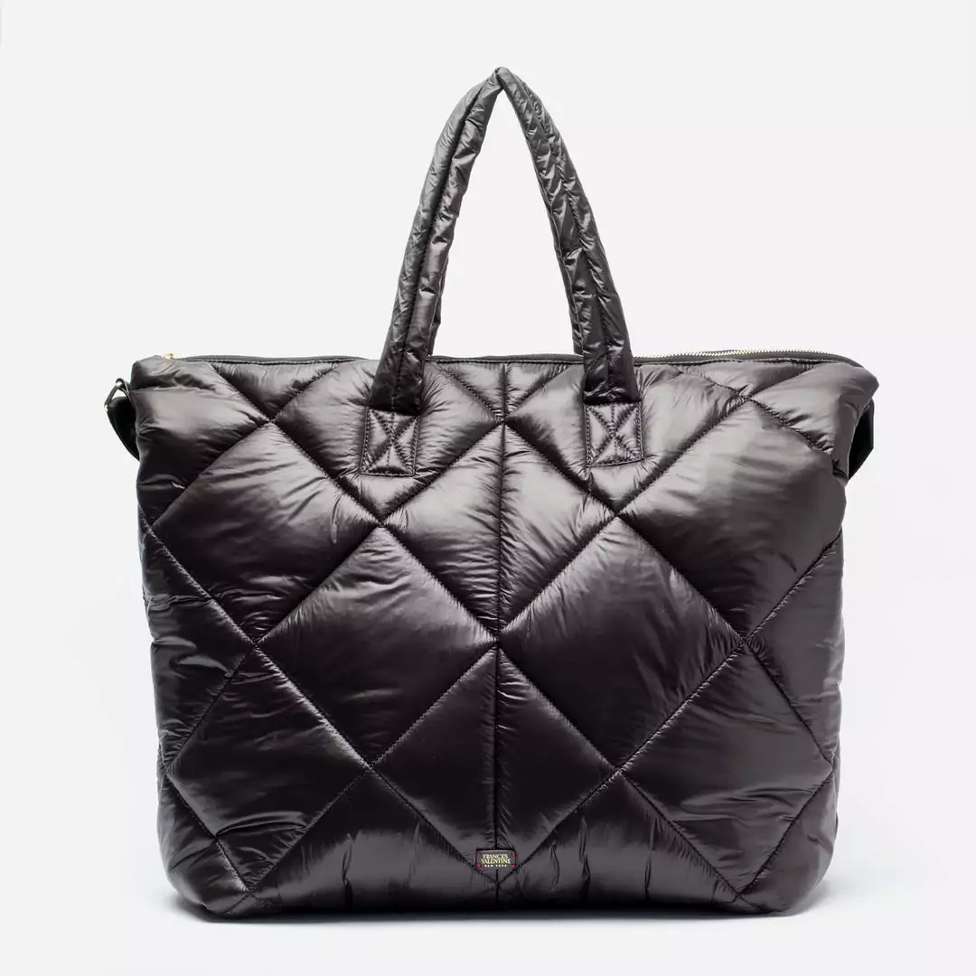 Frances Valentine Oversized Tote Quilted Satin Nylon Black HANDBAGS 3 Frances Valentine Oversized Tote Quilted Satin Nylon Black HANDBAGS