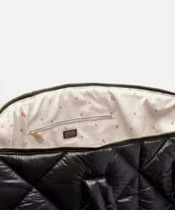 Frances Valentine Oversized Tote Quilted Satin Nylon Black HANDBAGS 7 Frances Valentine Oversized Tote Quilted Satin Nylon Black HANDBAGS