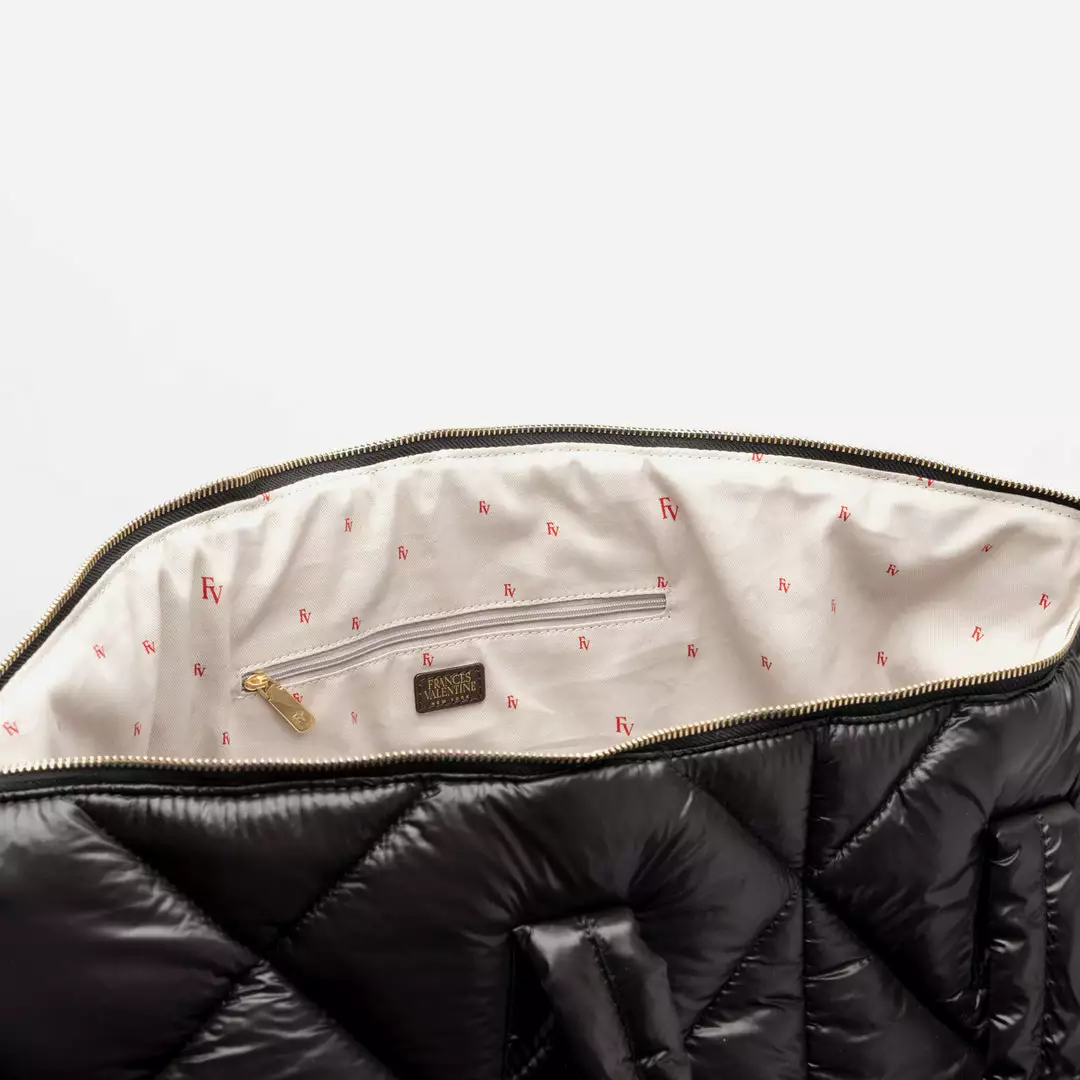 Frances Valentine Oversized Tote Quilted Satin Nylon Black HANDBAGS 5 Frances Valentine Oversized Tote Quilted Satin Nylon Black HANDBAGS