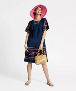 Frances Valentine Zebra Picnic Dress Navy