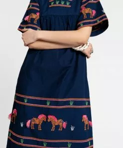 Frances Valentine Zebra Picnic Dress Navy