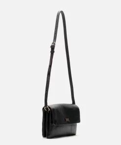 Frances Valentine Ann Crossbody Tumbled Leather Black