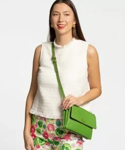 Frances Valentine Ann Crossbody Tumbled Leather Green