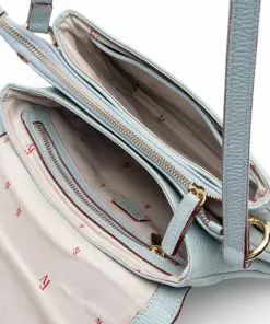 Frances Valentine Ann Crossbody Tumbled Leather Light Blue NEW ARRIVALS