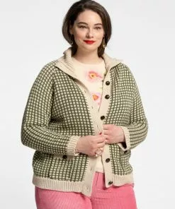Frances Valentine Elyce's Picks Archie Cardigan Natural Green
