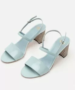 Frances Valentine Bettina Sandal Soft Patent Light Blue Elyce's Picks