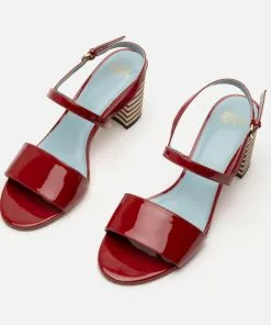 Frances Valentine SHOES Bettina Sandal Soft Patent Red