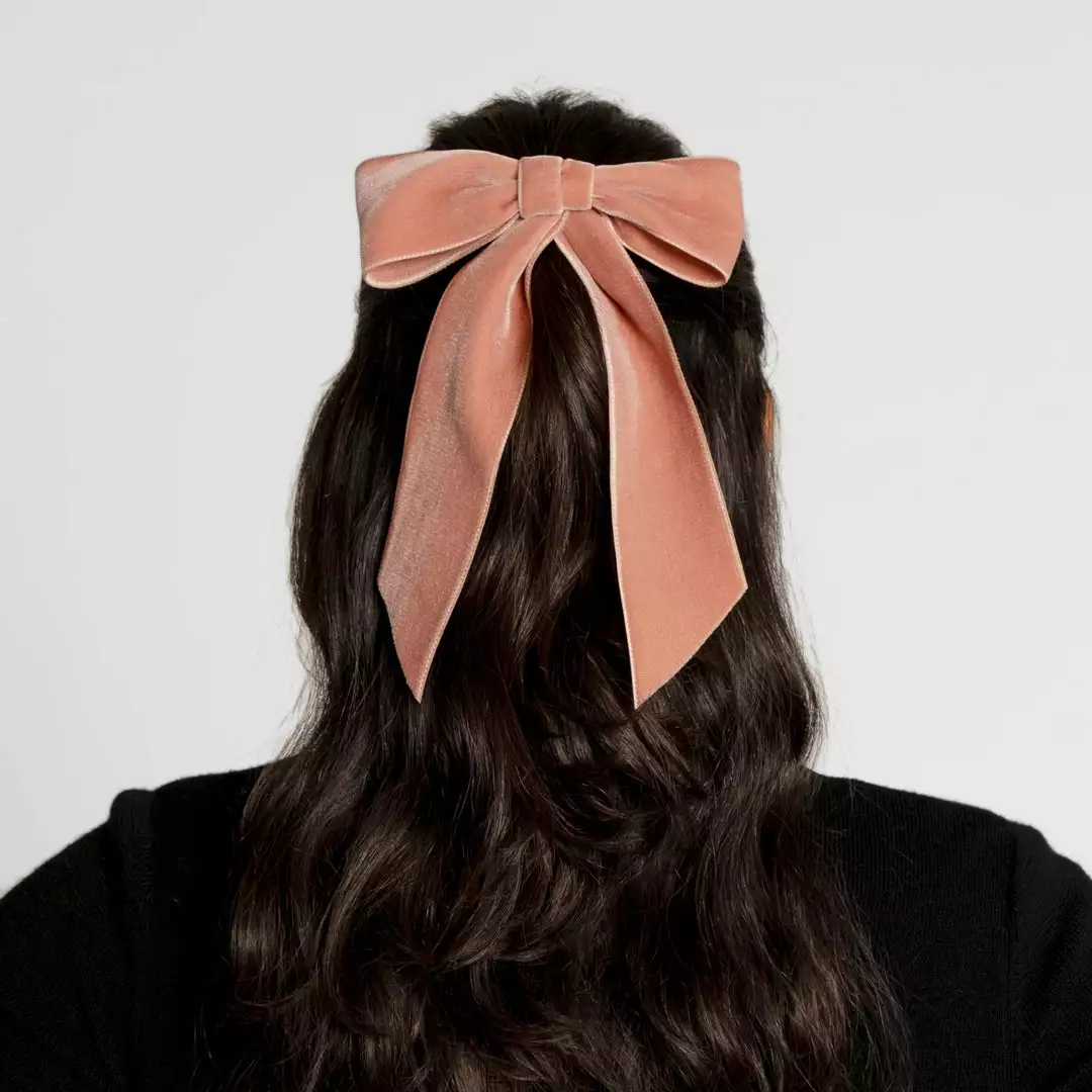 Jennifer Behr Velvet Bow Barrette Pink APPAREL 4 Jennifer Behr Velvet Bow Barrette Pink APPAREL