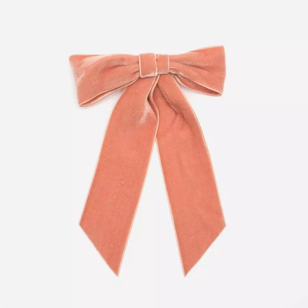 Jennifer Behr Velvet Bow Barrette Pink APPAREL 3 Jennifer Behr Velvet Bow Barrette Pink APPAREL