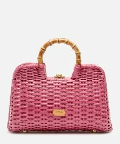Frances Valentine HANDBAGS Buzzy Basket Wicker Pink