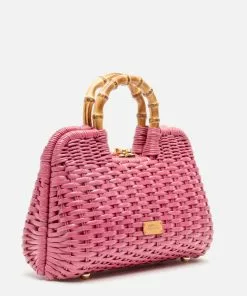 Frances Valentine HANDBAGS Buzzy Basket Wicker Pink
