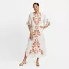 Frances Valentine Charming Caftan Poppy Embroidery Oyster APPAREL 1 Frances Valentine Charming Caftan Poppy Embroidery Oyster APPAREL