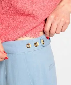 Frances Valentine Chloe Khaki Pant Light Blue APPAREL