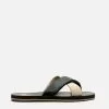 Frances Valentine NEW ARRIVALS Criss Cross Cloud Slide Nappa Black Oyster 2 Frances Valentine NEW ARRIVALS Criss Cross Cloud Slide Nappa Black Oyster