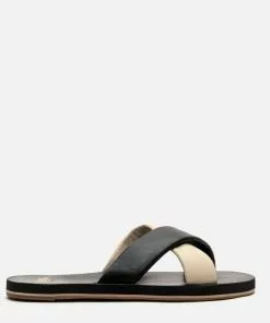 Frances Valentine NEW ARRIVALS Criss Cross Cloud Slide Nappa Black Oyster